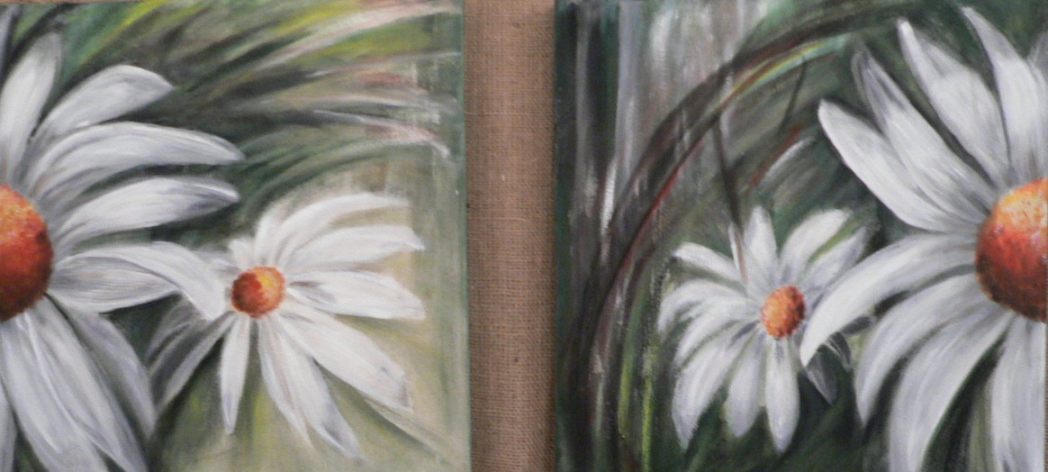 Diptych, kopretiny,  06